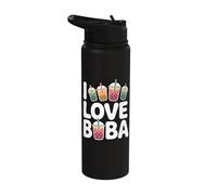 I Love Boba Bubble Tea Passion Express Stainless Steel Insulated Water Bottle