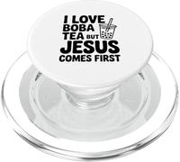 I Love Boba Tea But Jesus Comes First Statement PopSockets PopGrip for MagSafe