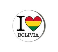 I LOVE BOLIVIA FLAG HEART SHAPED DESIGN 45mm Round Fridge Magnet