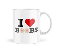 I Love Boobs Mugs Sarcasm Mug Cup Funny New Boobies Surgery Mugs Coffee Friends Work Office Leaving Coffee Cup Gift Unique Cup for Women 10 OZ Novelty 18th 21st 30th 40th 50th 60th Birthday MRA18