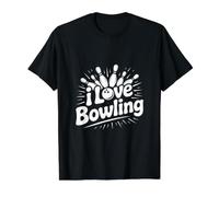 I Love Bowling Enthusiastic Spirit Value Graphic T-Shirt, Men, Black, M