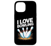 I Love Bowling Strike Fun Pin Design Case for iPhone 15