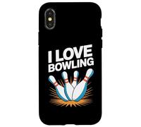 I Love Bowling Strike Fun Pin Design Case for iPhone X/XS