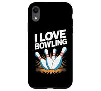 I Love Bowling Strike Fun Pin Design Case for iPhone XR