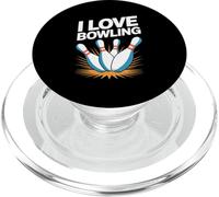 I Love Bowling Strike Fun Pin Design PopSockets PopGrip for MagSafe