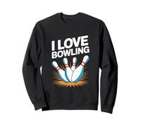 I Love Bowling Strike Fun Pin Design Sweatshirt