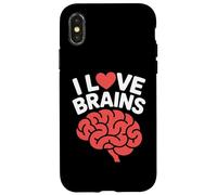 I Love Brains Fun Neuroscience Humor Case for iPhone X/XS