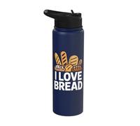 I Love Bread Fresh Baked Goods Fun Stainless Steel Insulated Water Bottle