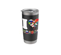 I Love BRICS+ with Flags - International Unity Stainless Steel Insulated Tumbler