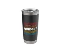 I Love Bridget Personalized Retro Sunset First Name Stainless Steel Insulated Tumbler