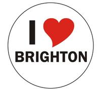 I love Brighton Sticker - 8 cm / 3,14" Diameter round - very nice