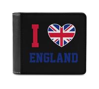 I Love Britain United Kingdom England Printed Wallets Bifold Wallet Change Cash Bag with Multiple Card Slots for Men And Women