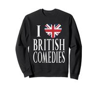I Love British Comedies Great Britain Flag Heart Sweatshirt