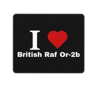 I Love British Raf Or-2B Mousepad Non-Slip Rubber Base Mouse Mat With Stitched Edges Mousemat For Office Studying Pc 25X30Cm