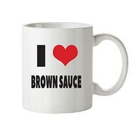 I Love Brown Sauce I Love Mug Personalised Adult Office Mug
