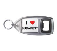 I Love Budapest - Plastic Bottle Opener Key Ring