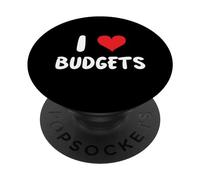 I Love Budgeting - Heart Fire Financial Independence Budget PopSockets Adhesive PopGrip
