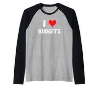 I Love Budgeting - Heart Fire Financial Independence Budget Raglan Baseball Tee
