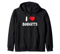 I Love Budgeting - Heart Fire Financial Independence Budget Zip Hoodie