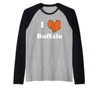 I Love Buffalo Wings Chicken Wing Lover Buffalo New York Raglan Baseball Tee
