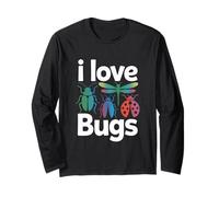 I Love Bugs Colorful Insect Design Long Sleeve T-Shirt