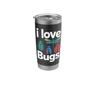 I Love Bugs Colorful Insect Design Stainless Steel Insulated Tumbler