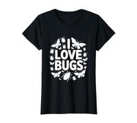I Love Bugs Entomology Passion Fun Value Graphic T-Shirt, Women, Black, M