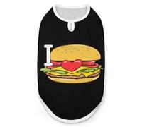 I Love Burger Hamburger Dog Shirts Pullover Pet Vest T-shirts for Small Medium Dogs & Cats