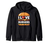 I Love Burgers Juicy Mouthwatering Delight Zip Hoodie