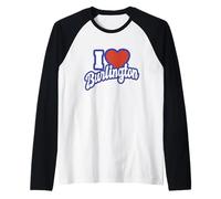 I Love Burlington North Carolina Raglan Baseball Tee