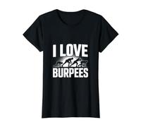 I Love Burpees Workout Training Gym Tee Value Graphic T-Shirt, Women, Black, M