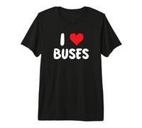 I Love Buses - Heart - Bus City Bus Transportation Driver Premium T-Shirt
