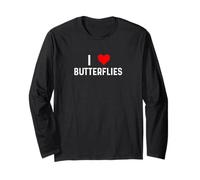 I Love Butterflies - Heart - Distressed - Butterfly Insect Long Sleeve T-Shirt