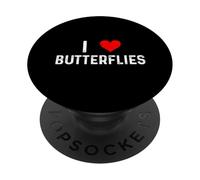 I Love Butterflies - Heart - Distressed - Butterfly Insect PopSockets Adhesive PopGrip