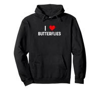 I Love Butterflies - Heart - Distressed - Butterfly Insect Pullover Hoodie
