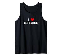 I Love Butterflies - Heart - Distressed - Butterfly Insect Tank Top