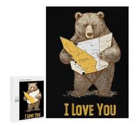 I Love California Funny Wooden Jigsaw Puzzle with Storage Box Adult Puzzles Letter on Back Gift for Family Game