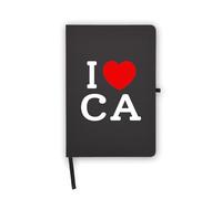 I Love California USA Notebook, Blank Pages, Faux Leather Cover, Planner, Journal, Workbook