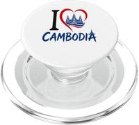 i Love Cambodia with Angkor Wat PopSockets PopGrip for MagSafe