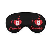 I Love Canada Canada Flag Sleep Mask Soft Blindfold Portable Eye Mask with Adjustable Strap for Men Women
