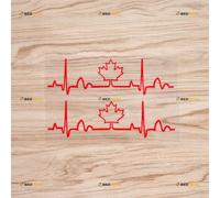 I Love Canada Maple Leaf Heart Beat Sticker Decal Vinyl - 2 Pack Red 15.2cm - for Car Boat Laptop Cup No Background Die-Cut