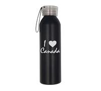 I Love Canada Travel Art Water Bottle Engraved Stainless Steel Durable