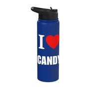I Love Candy Sweets Chocolate Halloween Trick Treats Stainless Steel Insulated Water Bottle
