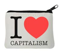 I Love Capitalism Neoprene Coin Purse Pouch 10x11cm White