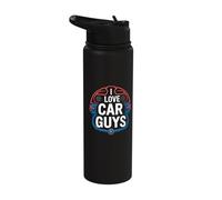 I Love Car Guys Automotive Passion Stainless Steel Insulated Water Bottle