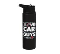 I Love Car Guys Enthusiast Delight Stainless Steel Insulated Water Bottle