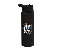 I Love Car Guys Enthusiast Humor Stainless Steel Insulated Water Bottle