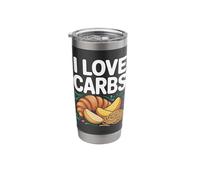 I Love Carbs Bread Pasta Quirky Fun Stainless Steel Insulated Tumbler