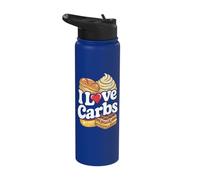 I Love Carbs Bread Waffles Delight Stainless Steel Insulated Water Bottle