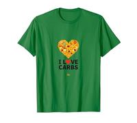 I Love Carbs Heart Pasta Foodie T-Shirt, Men, Kelly Green, XXL